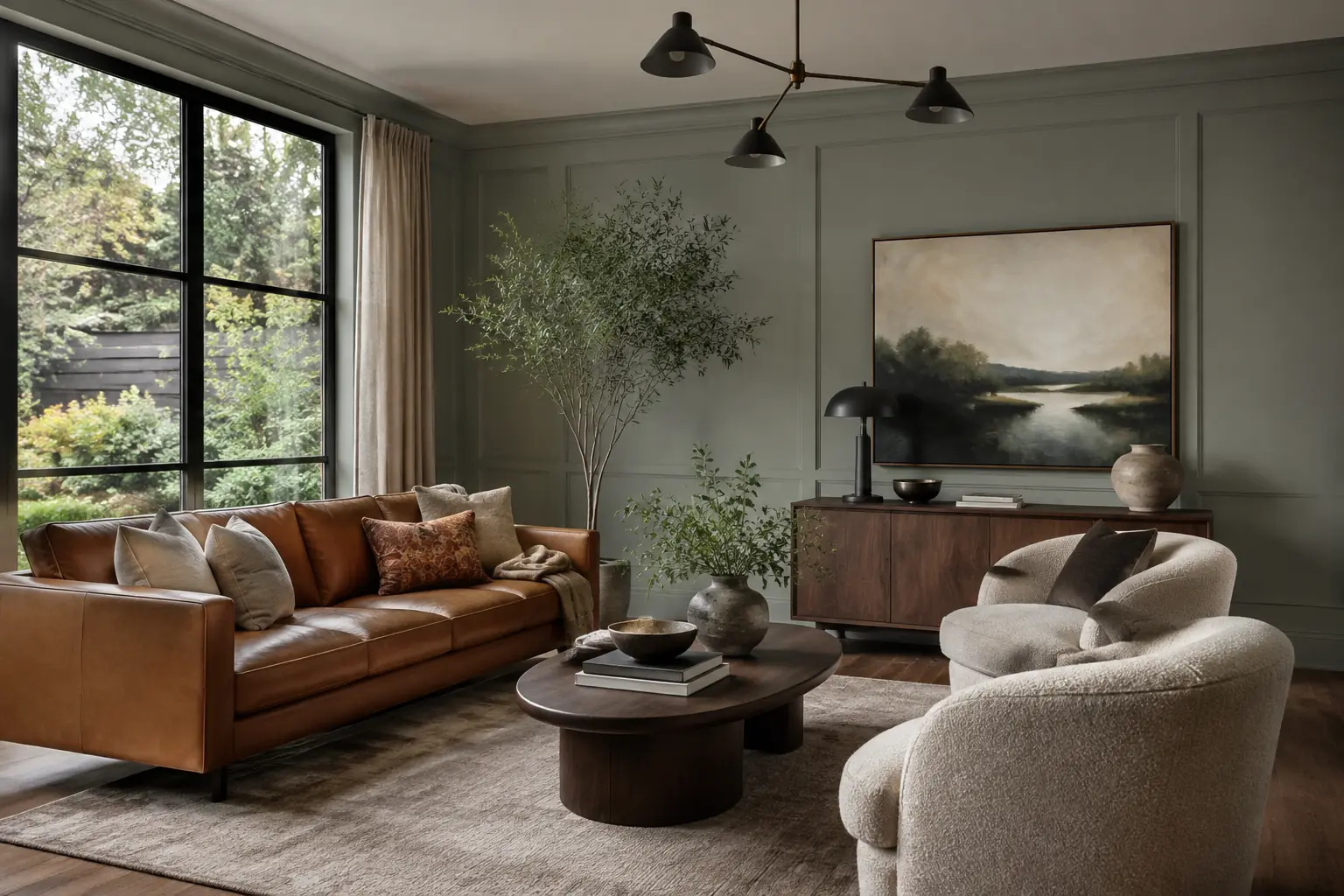 Heritage Wall Works design visualization: Evergreen Fog Living Room