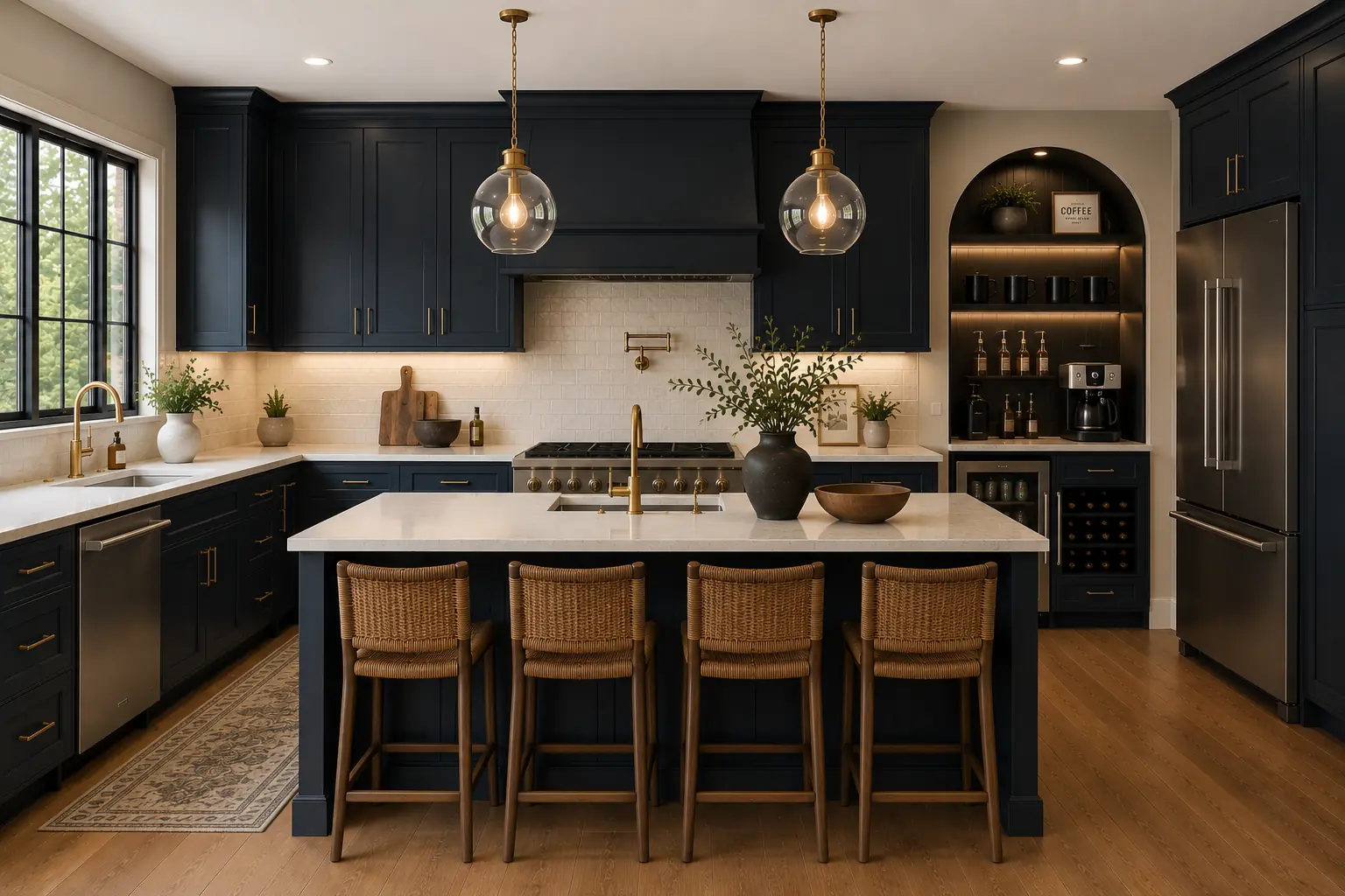 Heritage Wall Works design visualization: Hale Navy Kitchen