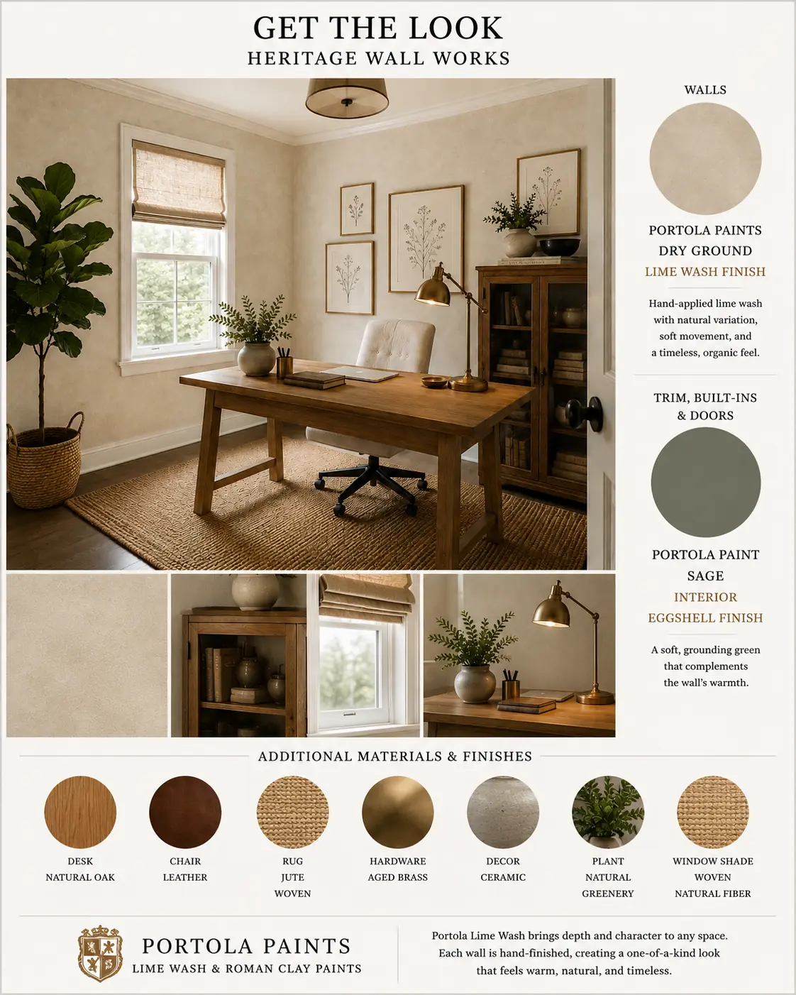 Get the Look board for Dry Ground Lime Wash Office