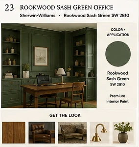 Get the Look board for Rookwood Sash Green Office