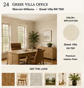 Get the Look board for Greek Villa Office