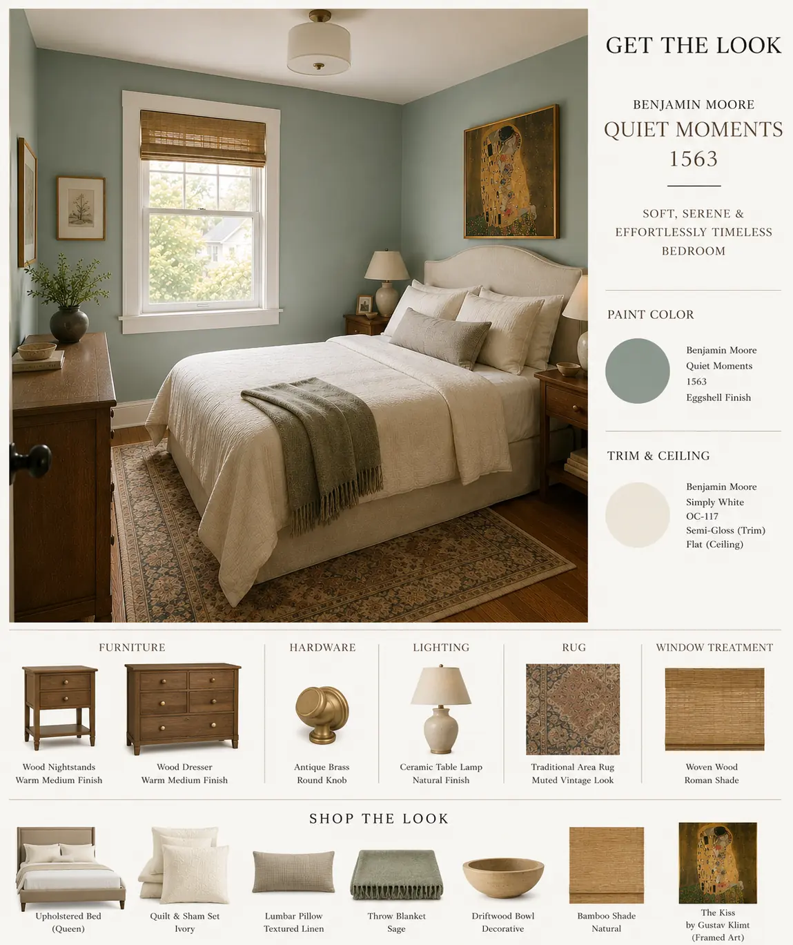 Get the Look board for Quiet Moments Bedroom