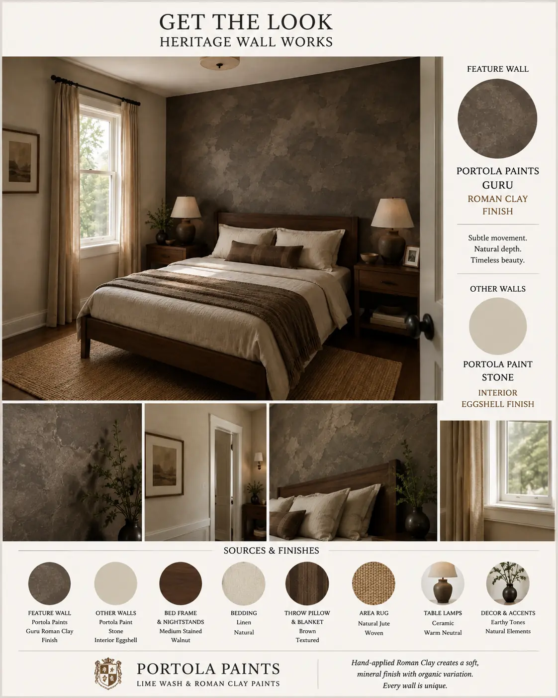 Get the Look board for Guru Roman Clay Bedroom