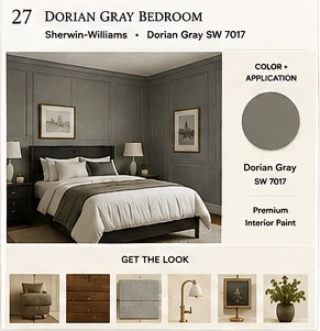Get the Look board for Dorian Gray Bedroom