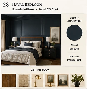 Get the Look board for Naval Bedroom