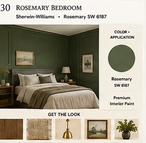 Get the Look board for Rosemary Bedroom