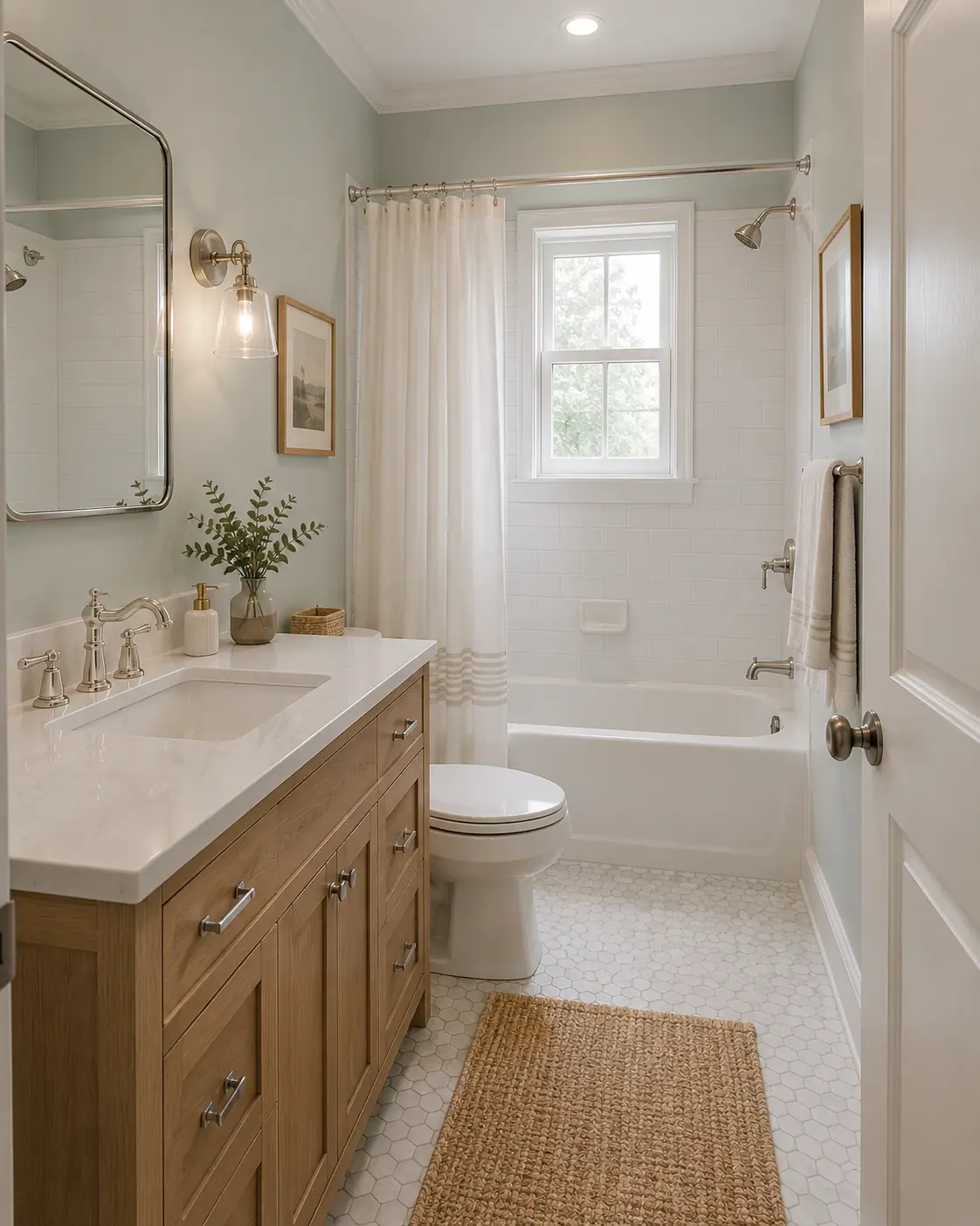 Heritage Wall Works design visualization: Sea Salt Hall Bathroom