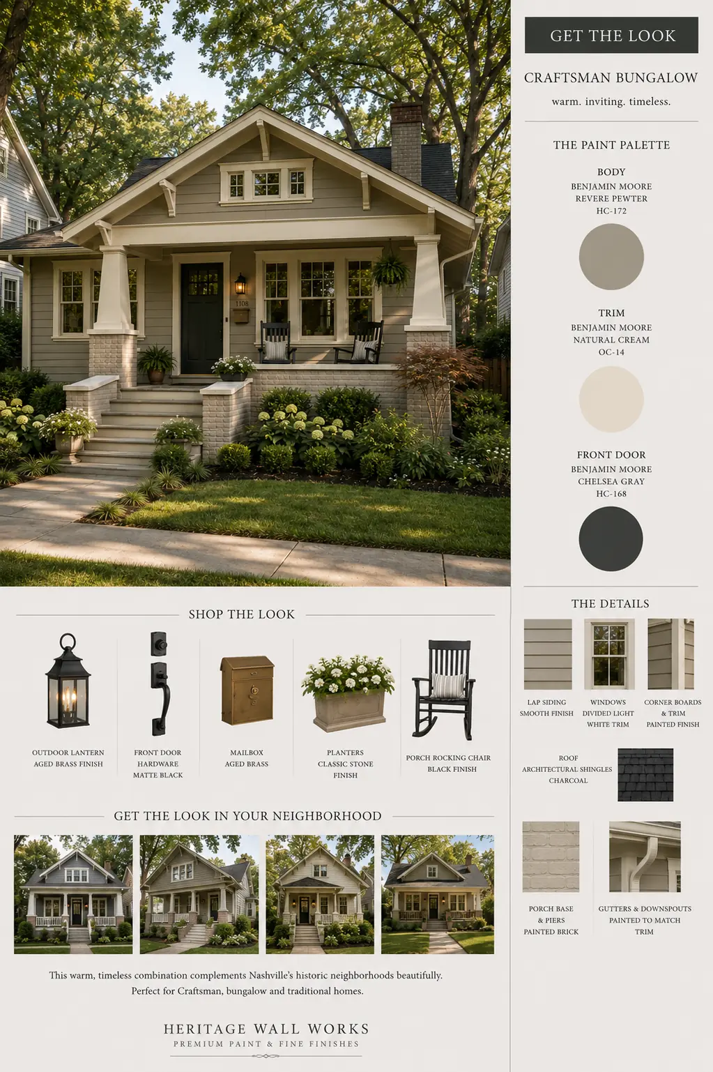 Get the Look board for Revere Pewter Craftsman Bungalow