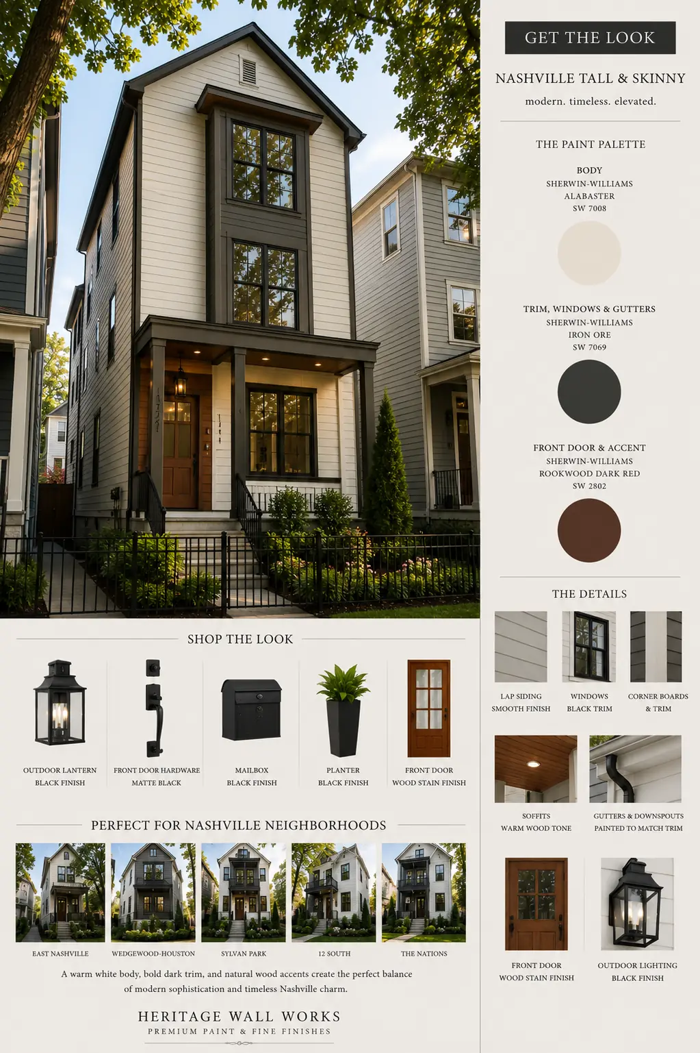 Get the Look board for Alabaster & Iron Ore Tall and Skinny